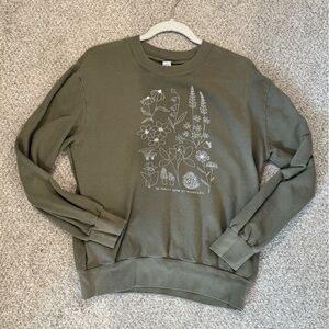 Boutique lightweight crewneck - Moss “The Forest Floor of Minnesota” - medium